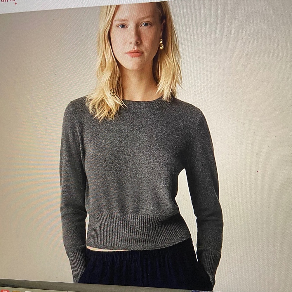 Screw Shrunken Cashmere Crewneck Sweater in Heather Charcoal Size Small